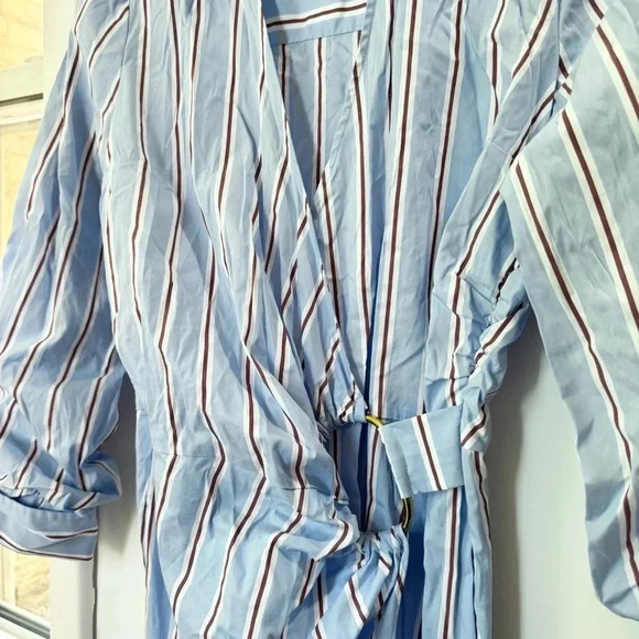 New Veronica Beard Afton Wrap Midi Dress Shirtdress Summer Lightweight Sz 2 - Picture 9 of 14